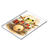 Cute Frog Drummer Notebook – Music Journal Notizblock (Linke Seite)