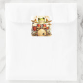 Cute Frog Drummer Sticker – Funny Music Art (Tasche)