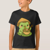 Cute Frog Eating Ramen Anime Japanese Men Women Ki T-Shirt (Vorderseite)