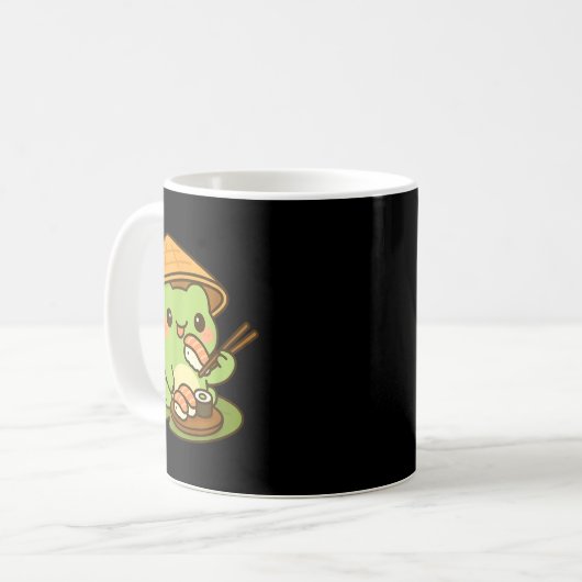 Cute Frog Eating Sushi Anime Japanese Men Women Ki Kaffeetasse (Vorderseite Links)