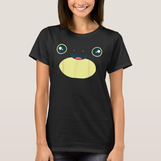 Cute Frog Face Halloween Anzug Froggy Amphibians T-Shirt (Vorderseite)