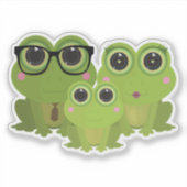 Cute Frog Family Aufkleber (Vorderseite)
