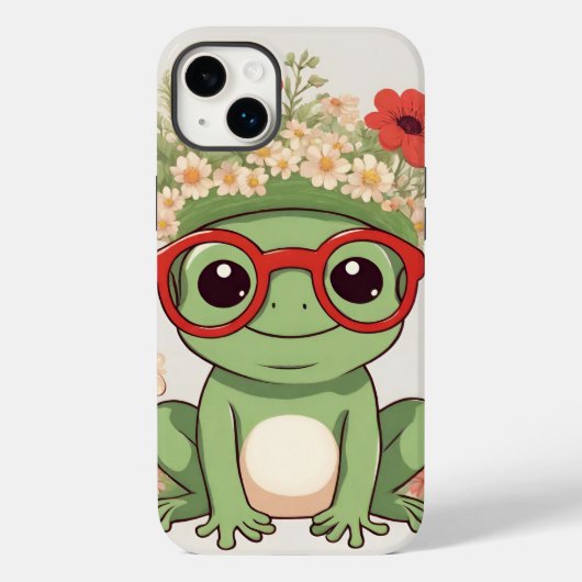 Cute Frog Flower Headband Case-Mate iPhone Hülle (Rückseite)