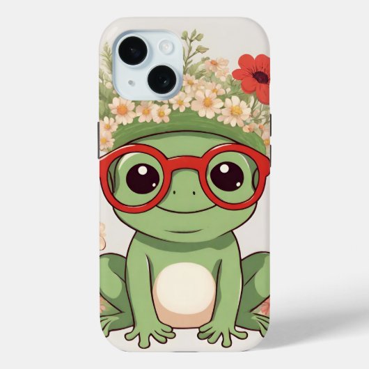 Cute Frog Flower Headband Case-Mate iPhone Hülle (Rückseite)