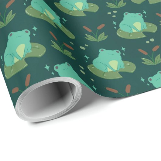Cute Frog Geschenkpapier (Rolleneckpunkt)