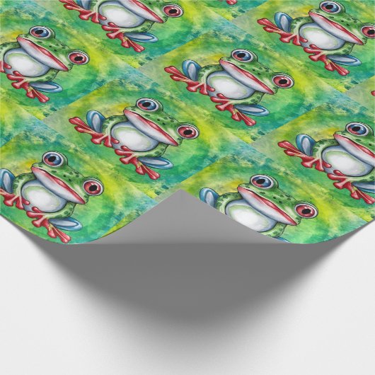 Cute Frog Geschenkpapier (Ecke)