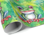 Cute Frog Geschenkpapier (Rolleneckpunkt)