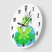 Cute Frog Große Wanduhr (Winkel)