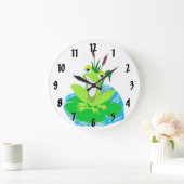 Cute Frog Große Wanduhr (Zuhause)