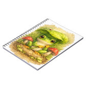 Cute Frog Leaf Umbrella Spiral Notebook Notizblock (Linke Seite)