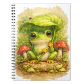 Cute Frog Leaf Umbrella Spiral Notebook Notizblock (Vorderseite)