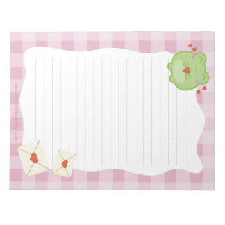 Cute frog love letter notepad, cottagecore writing notizblock