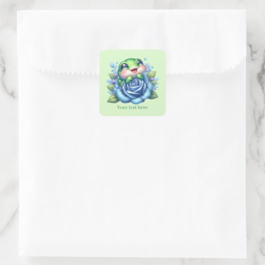 Cute frog lovers customizable  quadratischer aufkleber (Tasche)