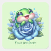 Cute frog lovers customizable  quadratischer aufkleber (Vorderseite)