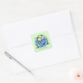 Cute frog lovers customizable  quadratischer aufkleber (Umschlag)