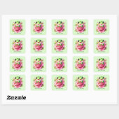 Cute frog lovers customizable  quadratischer aufkleber (Blatt)
