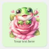 Cute frog lovers customizable quadratischer aufkleber (Vorderseite)