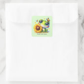 Cute frog lovers customizable quadratischer aufkleber (Tasche)