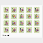 Cute frog lovers customizable quadratischer aufkleber (Blatt)
