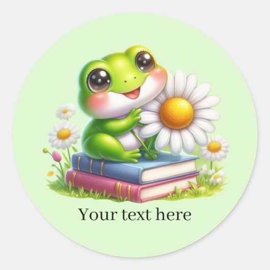Cute frog lovers customizable  runder aufkleber (Vorderseite)