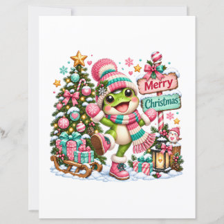 Cute Frog Merry Christmas