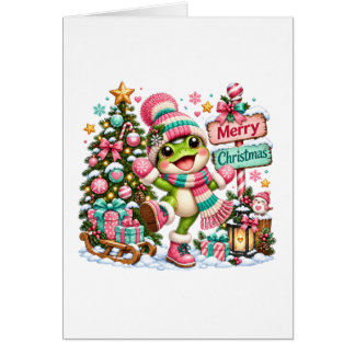 Cute Frog Merry Christmas