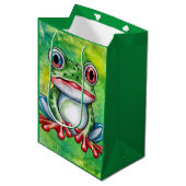 Cute Frog Mittlere Geschenktüte (Vorderseite Schrägansicht)