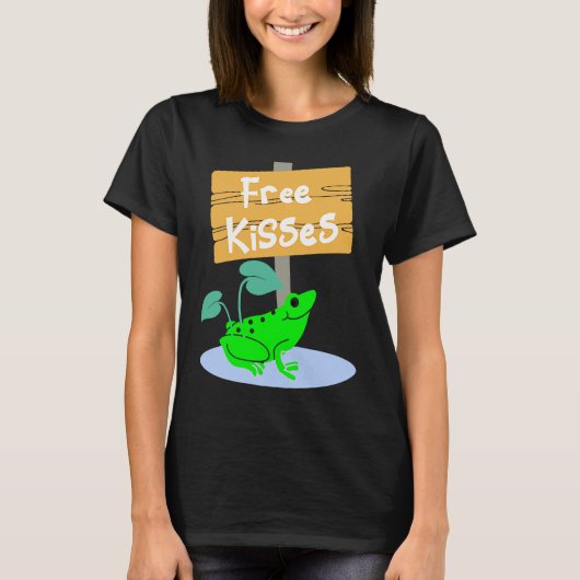 Cute Frog Offering Free Kisses T-Shirt (Vorderseite)