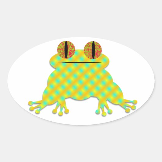 Cute Frog Ovaler Aufkleber (Vorderseite)