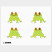 Cute Frog Ovaler Aufkleber (Blatt)