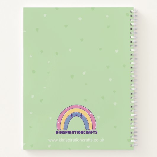 Cute frog Personalised notebook, green journal Notizblock (Rückseite)