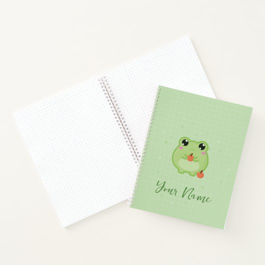 Cute frog Personalised notebook, green journal Notizblock (Innenseite)