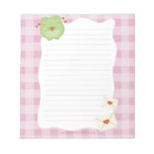 Cute frog pink love notepad, valentine note paper notizblock (Vorderseite)