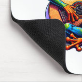 Cute Frog Playing A Guitar Dont Worry Be Hoppy _1 Mousepad (Ecke)