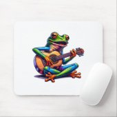 Cute Frog Playing A Guitar Dont Worry Be Hoppy _1 Mousepad (Mit Mouse)