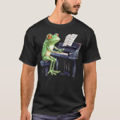 Cute Frog Playing Piano Musician Music T-Shirt (Vorderseite)