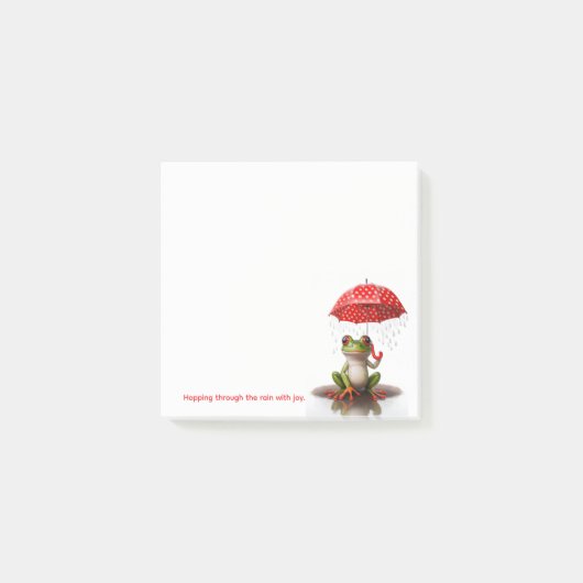 Cute Frog Post-It Notes – Rainy Day Joy Klebezettel (Vorderseite)