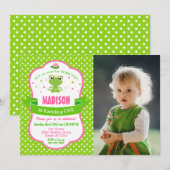 Cute Frog Princess Invitation for a Girl Einladung (Vorne/Hinten)