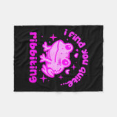 Cute Frog Pun Ribbiting Frog Lovers Quote Design Fleecedecke (Vorderseite (Horizontal))