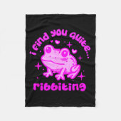 Cute Frog Pun Ribbiting Frog Lovers Quote Design Fleecedecke (Vorderseite)