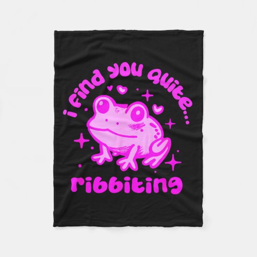 Cute Frog Pun Ribbiting Frog Lovers Quote Design Fleecedecke (Vorderseite)