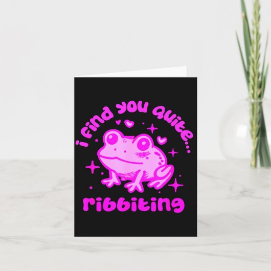 Cute Frog Pun Ribbiting Frog Lovers Quote Design  Karte (Vorderseite)
