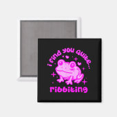 Cute Frog Pun Ribbiting Frog Lovers Quote Design Magnet (Vorderseite/Rückseite)