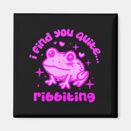 Cute Frog Pun Ribbiting Frog Lovers Quote Design Magnet (Vorne)