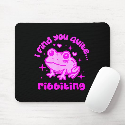 Cute Frog Pun Ribbiting Frog Lovers Quote Design Mousepad (Mit Mouse)