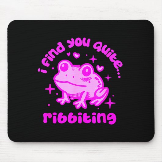 Cute Frog Pun Ribbiting Frog Lovers Quote Design  Mousepad (Vorne)