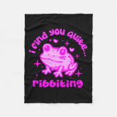 Cute Frog Pun Ribbiting Frog Lovers Quote Design P Fleecedecke (Vorderseite)