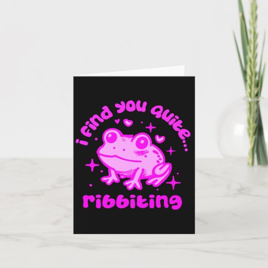 Cute Frog Pun Ribbiting Frog Lovers Quote Design P Karte (Vorderseite)