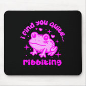 Cute Frog Pun Ribbiting Frog Lovers Quote Design P Mousepad (Vorne)