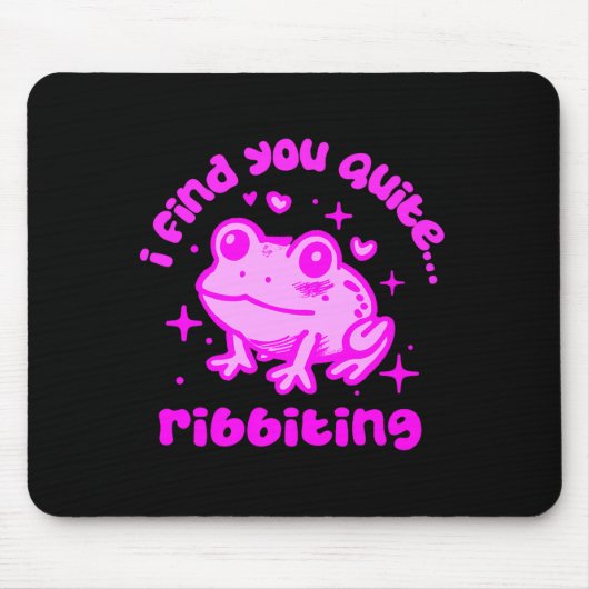 Cute Frog Pun Ribbiting Frog Lovers Quote Design P Mousepad (Vorne)